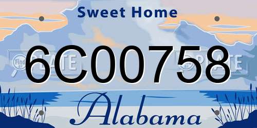6C00758 Alabama License Plate