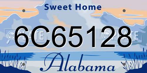 6C65128 Alabama License Plate