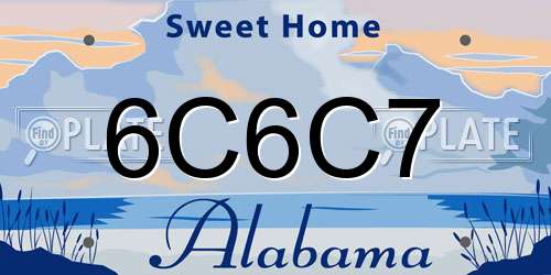 6C6C7 Alabama License Plate