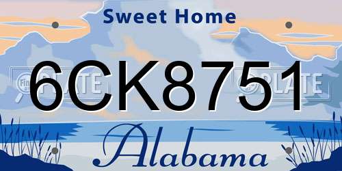 6CK8751 Alabama License Plate