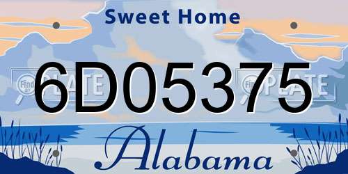 6D05375 Alabama License Plate