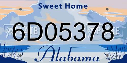 6D05378 Alabama License Plate