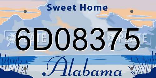 6D08375 Alabama License Plate