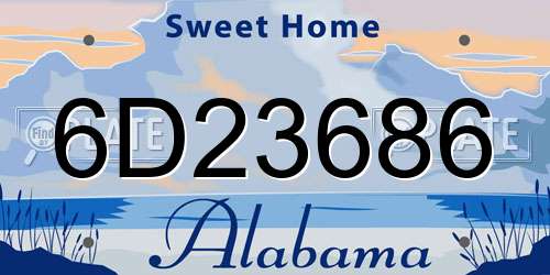 6D23686 Alabama License Plate