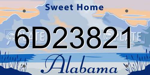 6D23821 Alabama License Plate