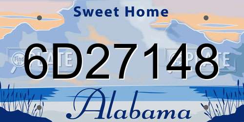 6D27148 Alabama License Plate