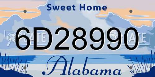 6D28990 Alabama License Plate