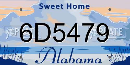 6D5479 Alabama License Plate