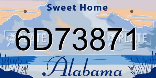 6D73871 Alabama License Plate