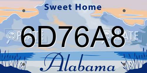6D76A8 Alabama License Plate