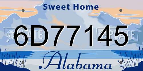 6D77145 Alabama License Plate