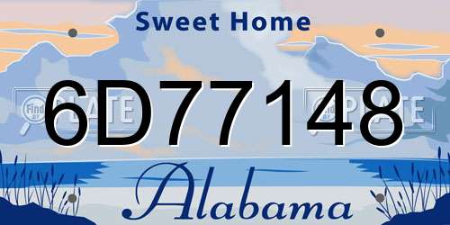 6D77148 Alabama License Plate