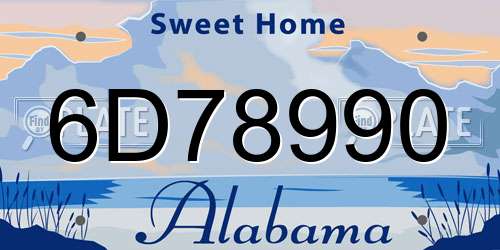 6D78990 Alabama License Plate