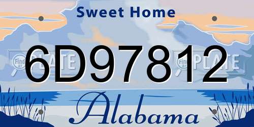 6D97812 Alabama License Plate