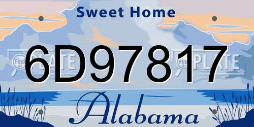 6D97817 Alabama License Plate