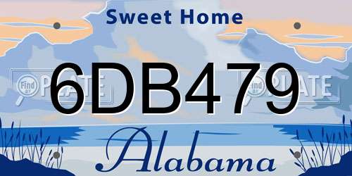 6DB479 Alabama License Plate