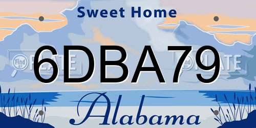 6DBA79 Alabama License Plate