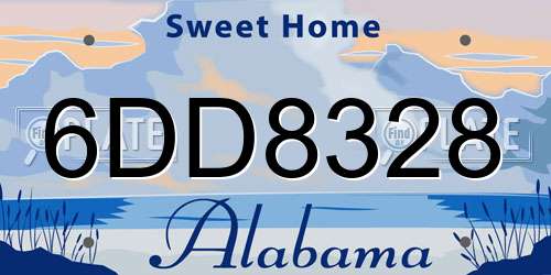 6DD8328 Alabama License Plate