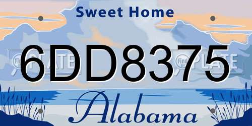 6DD8375 Alabama License Plate