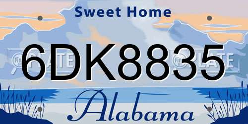 6DK8835 Alabama License Plate