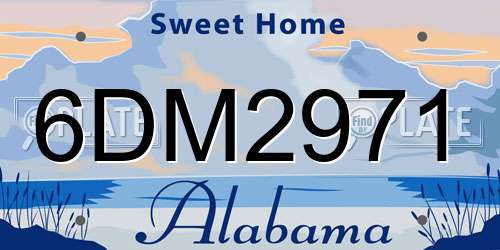 6DM2971 Alabama License Plate