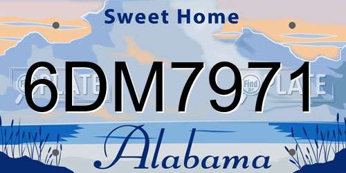 6DM7971 Alabama License Plate