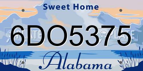 6DO5375 Alabama License Plate