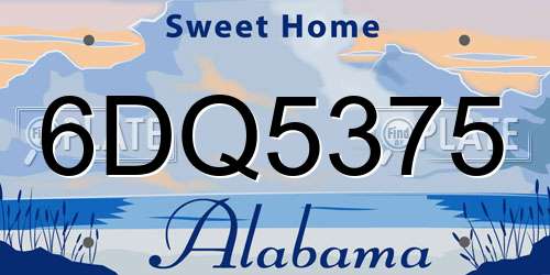 6DQ5375 Alabama License Plate