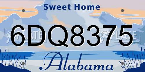 6DQ8375 Alabama License Plate