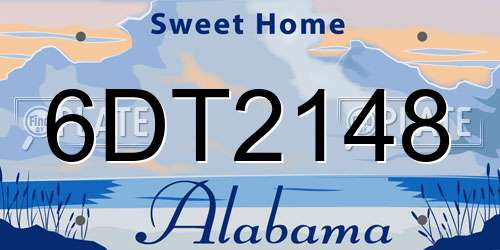 6DT2148 Alabama License Plate
