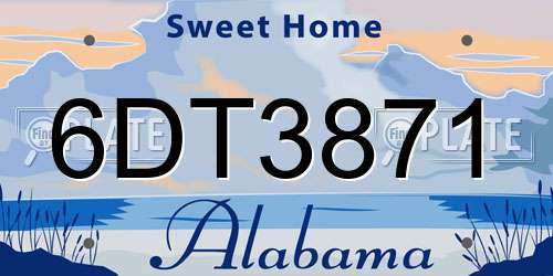 6DT3871 Alabama License Plate