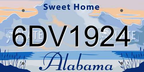 6DV1924 Alabama License Plate