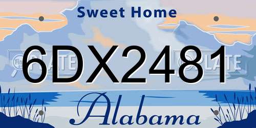 6DX2481 Alabama License Plate