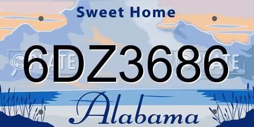 6DZ3686 Alabama License Plate