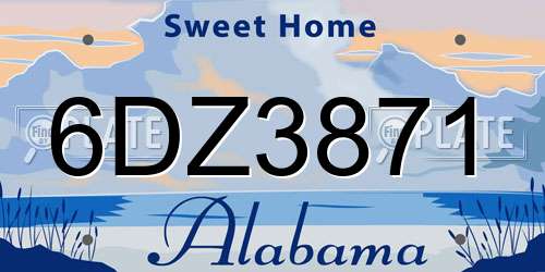 6DZ3871 Alabama License Plate