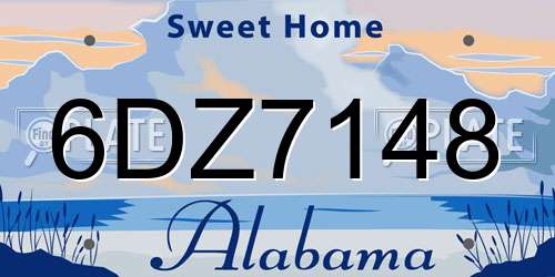 6DZ7148 Alabama License Plate