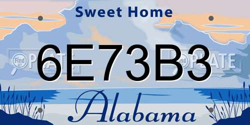 6E73B3 Alabama License Plate