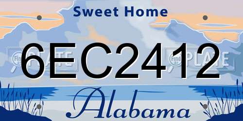 6EC2412 Alabama License Plate