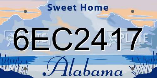 6EC2417 Alabama License Plate