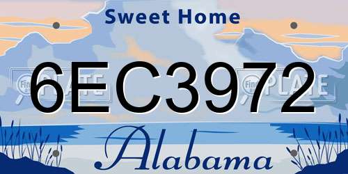 6EC3972 Alabama License Plate