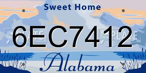 6EC7412 Alabama License Plate