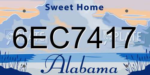 6EC7417 Alabama License Plate