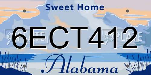 6ECT412 Alabama License Plate