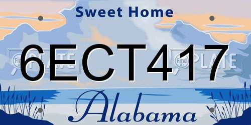 6ECT417 Alabama License Plate
