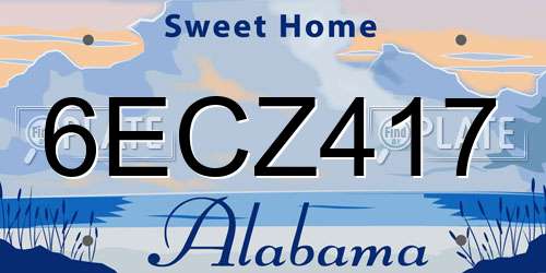 6ECZ417 Alabama License Plate