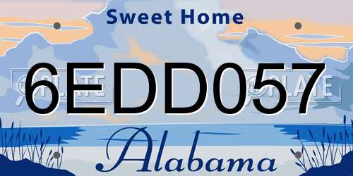 6EDD057 Alabama License Plate
