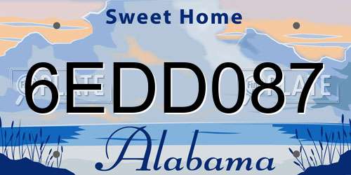 6EDD087 Alabama License Plate