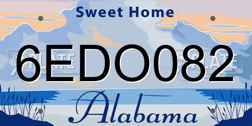 6EDO082 Alabama License Plate