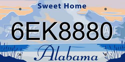 6EK8880 Alabama License Plate