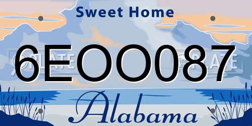 6EOO087 Alabama License Plate